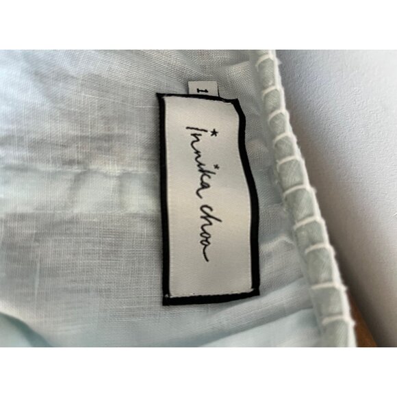 INNIKA CHOO  Embroidered Linen Smock Blouse  in Sea Mist One Size - Picture 8 of 16